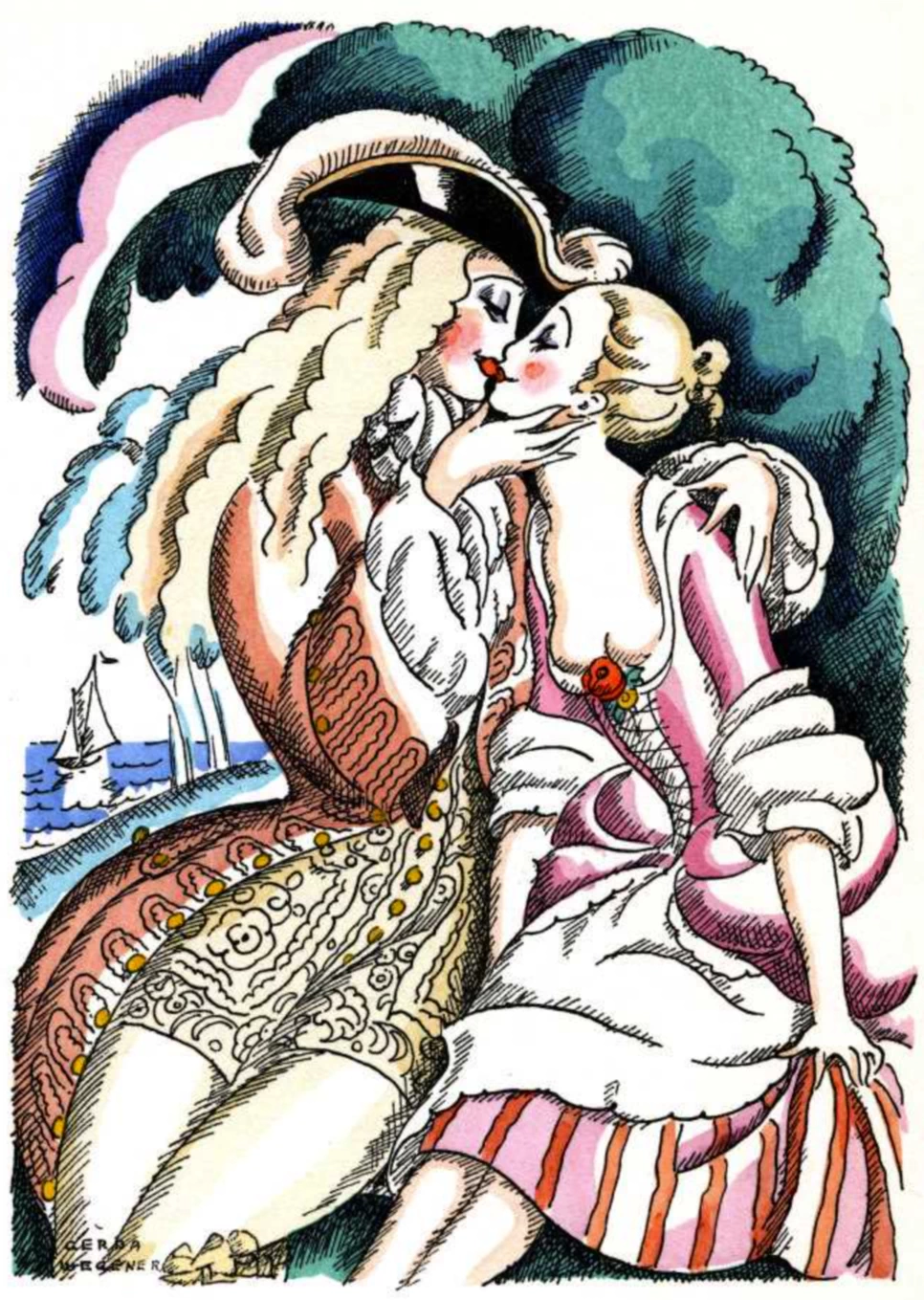 Illustrazione del libro di Jean de La Fontaine's - La sposa del re di Garbe